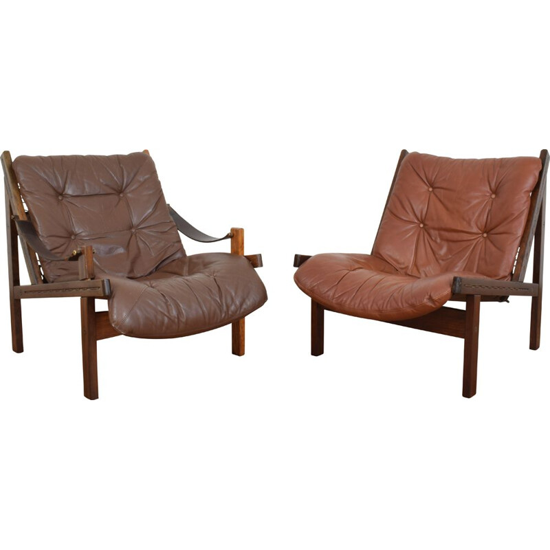 Pair of Mid-Century Norwegian Lounge Chairs by Torbjørn Afdal for Bruksbo, 1960s