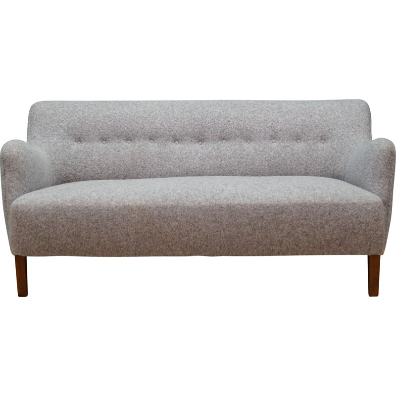 Vintage grey sofa in woolen fabric, 1960