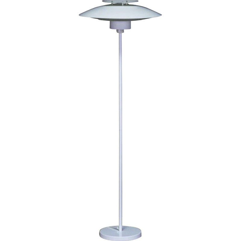 Vintage floor lamp in white metal, scandinavian 1960s