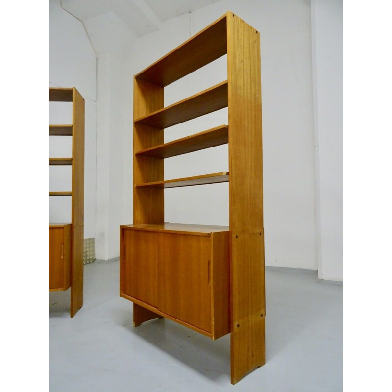 Pair of vintage Scandinavian modernist teak bookcases, Sweden 1960