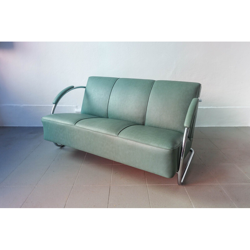 Vintage Sofa Art Deco Streamline by Fabrica Portugal 1930