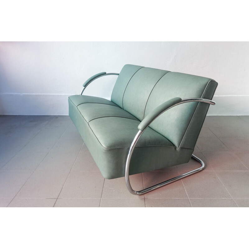 Vintage Sofa Art Deco Streamline by Fabrica Portugal 1930