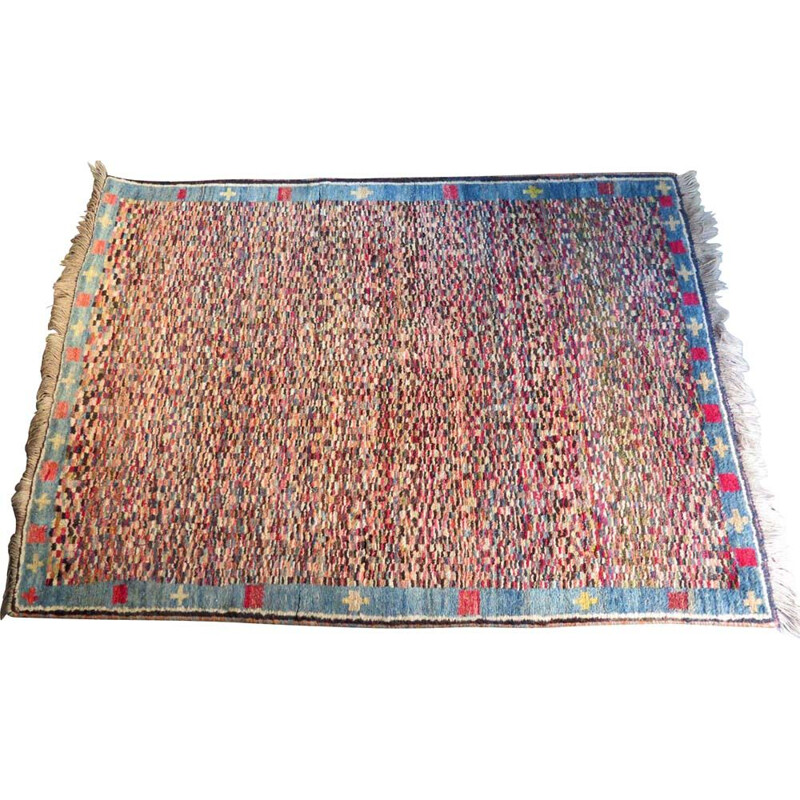 Vintage Wool bluish carpet, 1950s