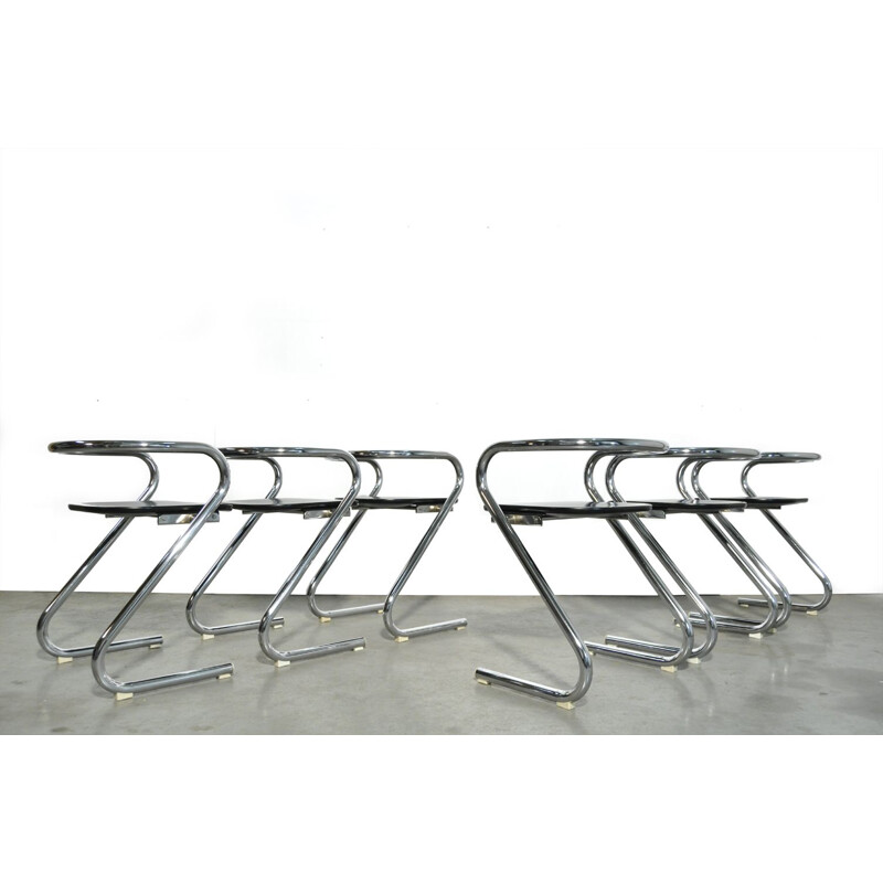 Lot de 6 chaises vintage  de Borge Lindau Bo Lindekrantz pour Lammhults Suède, 1970 