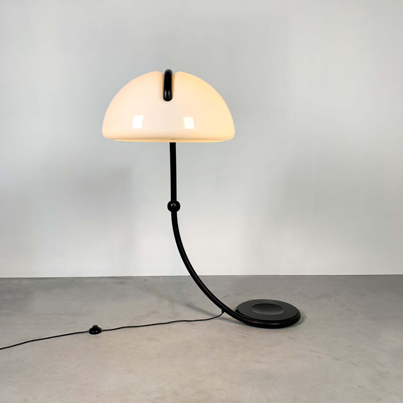 Vintage Black Serpente Floor Lamp by Elio Martinelli for Martinelli Luce, 1970s