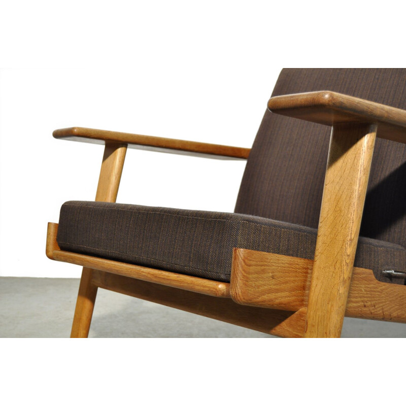 Vintage Highback oak lounge chair GE 290 by Hans J. Wegner for Getama, Denmark 1950s 