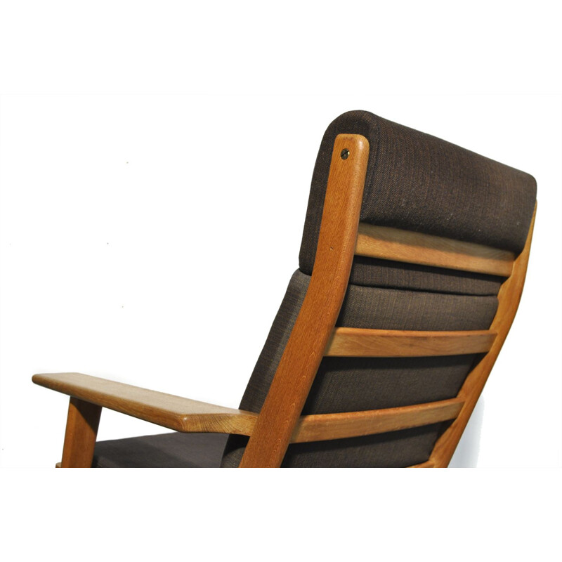 Vintage Highback oak lounge chair GE 290 by Hans J. Wegner for Getama, Denmark 1950s 
