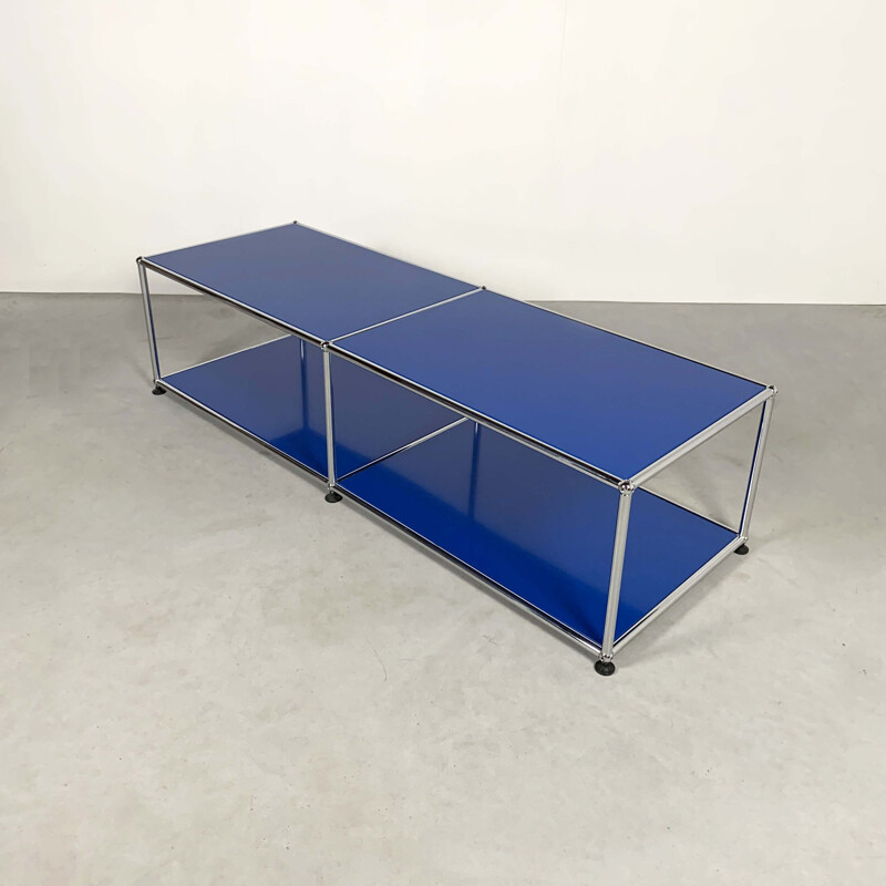 Vintage Blue Shelf Table by Fritz Haller & Paul Schärer for USM Haller, 1980s