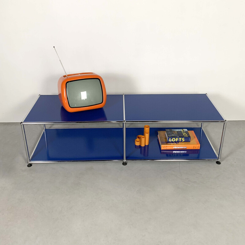 Vintage Blue Shelf Table by Fritz Haller & Paul Schärer for USM Haller, 1980s