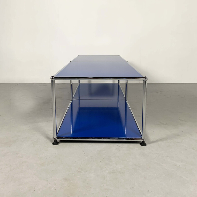 Vintage Blue Shelf Table by Fritz Haller & Paul Schärer for USM Haller, 1980s