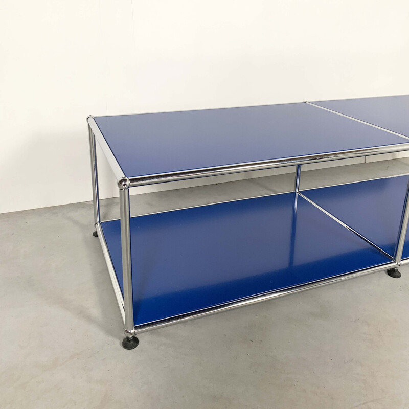 Vintage Blue Shelf Table by Fritz Haller & Paul Schärer for USM Haller, 1980s