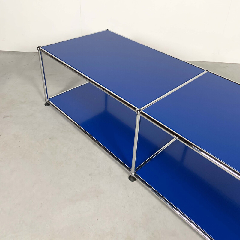Vintage Blue Shelf Table by Fritz Haller & Paul Schärer for USM Haller, 1980s