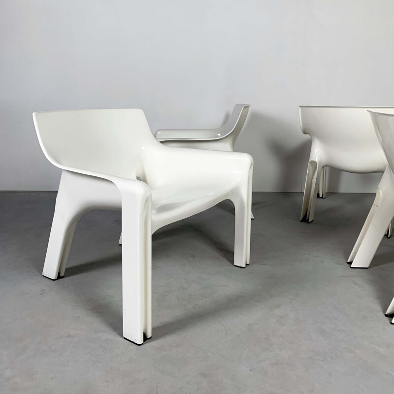 Set of 4 Vintage Vicario Lounge Chairs by Vico Magistretti for Artemide, 1970s