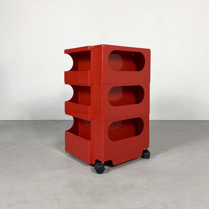 Vintage Red Boby Trolley by Joe Colombo for B-Line, 1960s