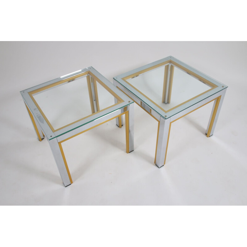 Pair of vintage Renato Zevi side tables set Italian