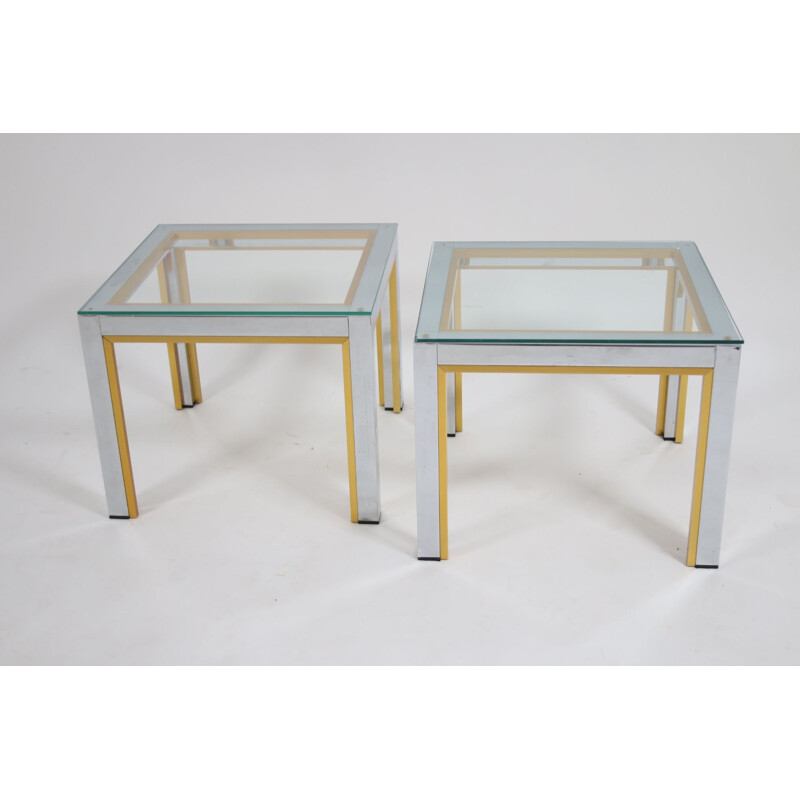 Paire de tables d'appoint vintage Renato Zevi en italien