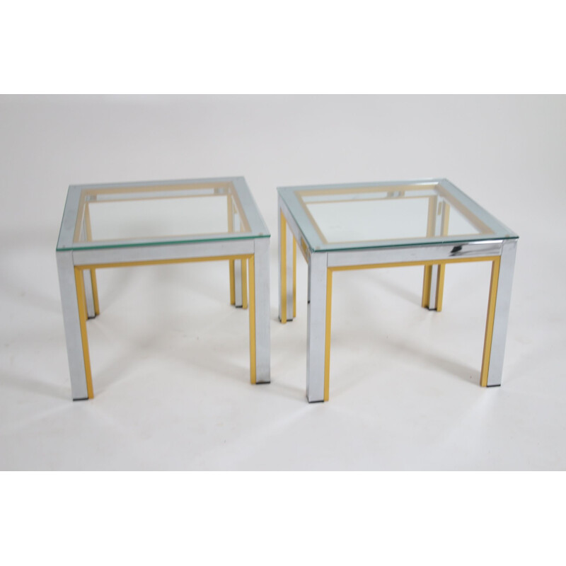 Pair of vintage Renato Zevi side tables set Italian