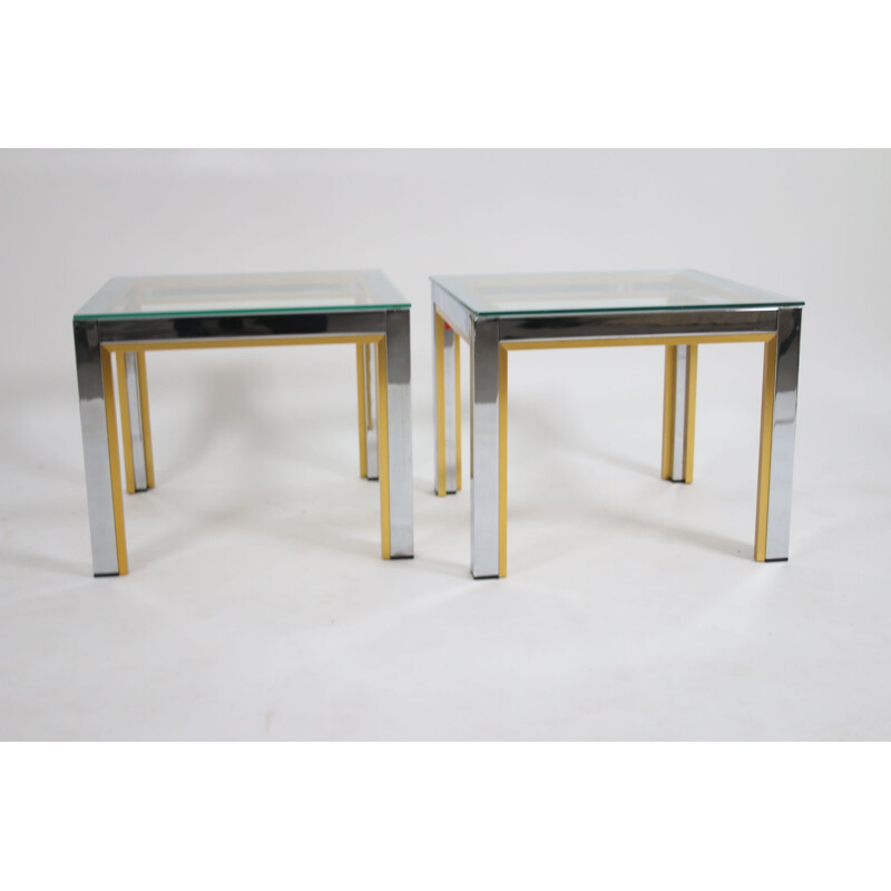 Pair of vintage Renato Zevi side tables set Italian