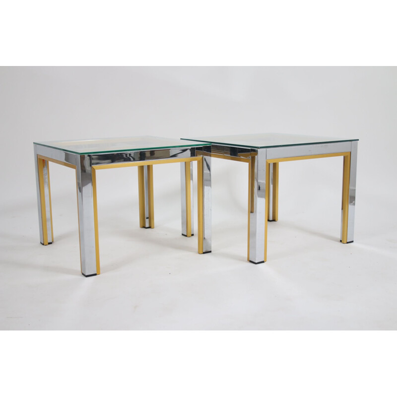 Paire de tables d'appoint vintage Renato Zevi en italien