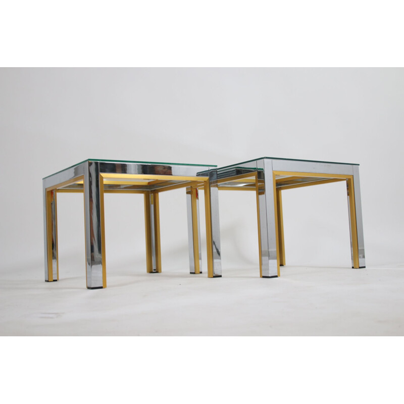 Pair of vintage Renato Zevi side tables set Italian