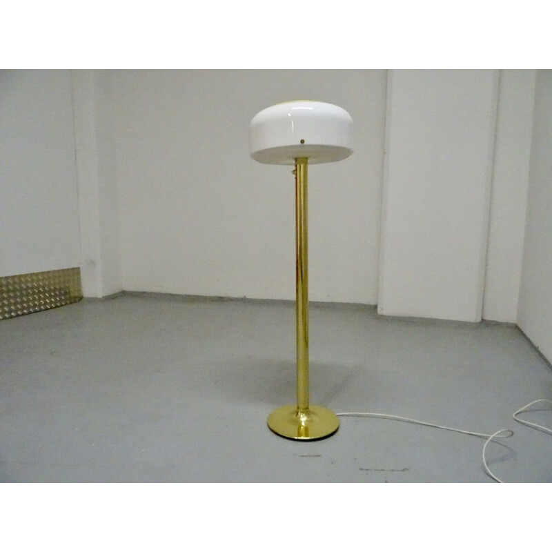 Vintage scandinavian floor lamp Knubbling Perspex and brass Anders Pehrson, Sweden 1960