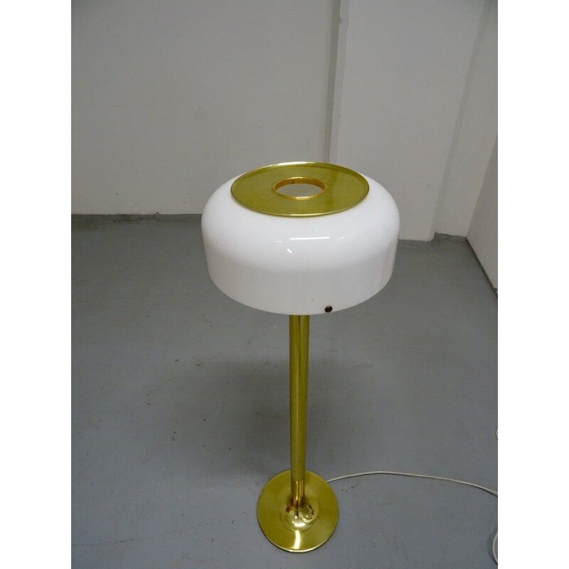 Lampadaire vintage scandinave Knubbling Perspex et laiton Anders Pehrson, Suède 1960