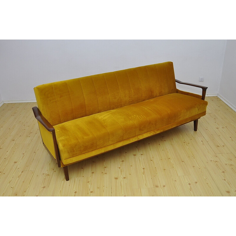 Mid-century velvet sofa daybed, 1960s