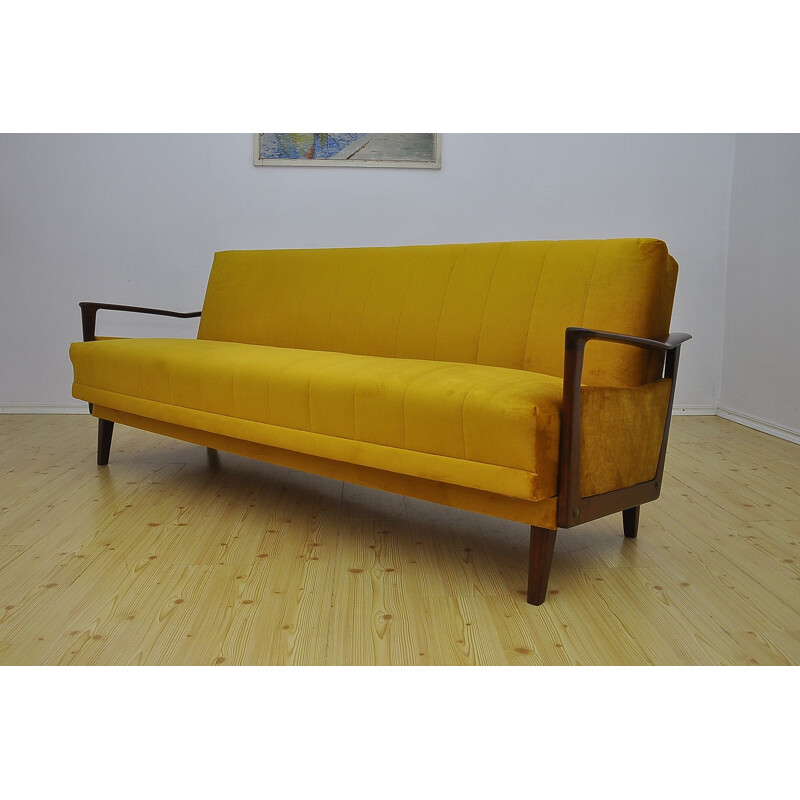 Mid-century velvet sofa daybed, 1960s