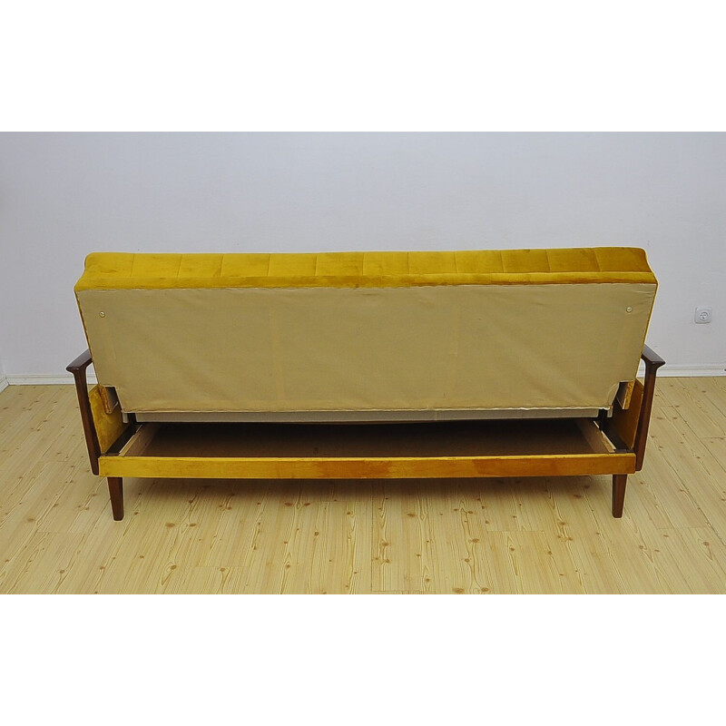 Mid-century velvet sofa daybed, 1960s