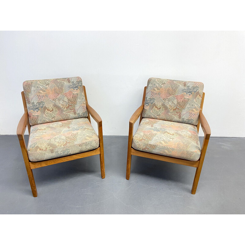 Pair of vintage  Armchair Senator Teak by Ole Wanscher for Cado, Denmark, 1960s