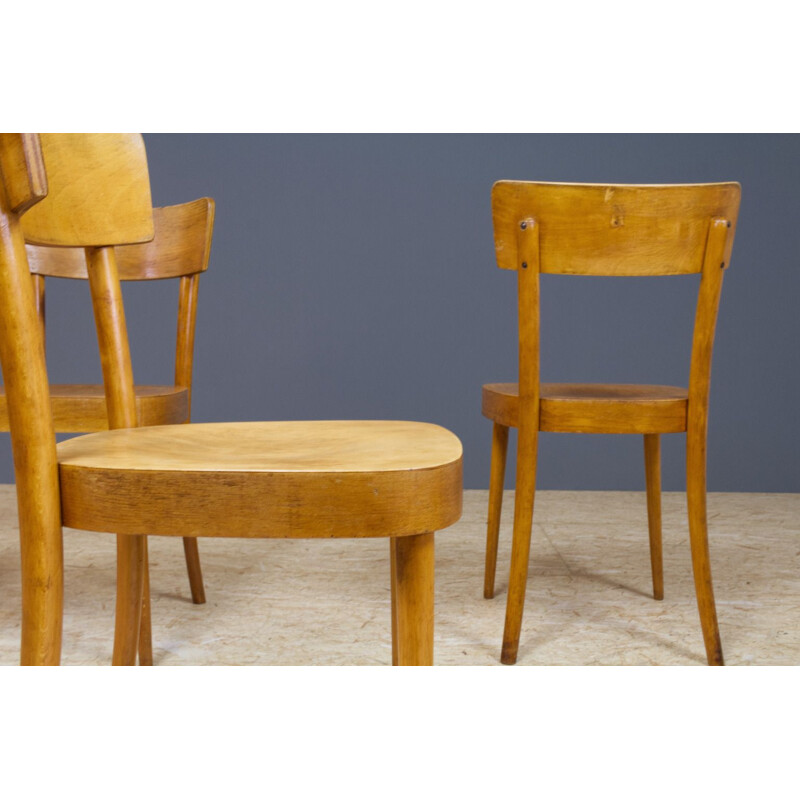 Set of 6 vintage plywood dining room chairs 1950s