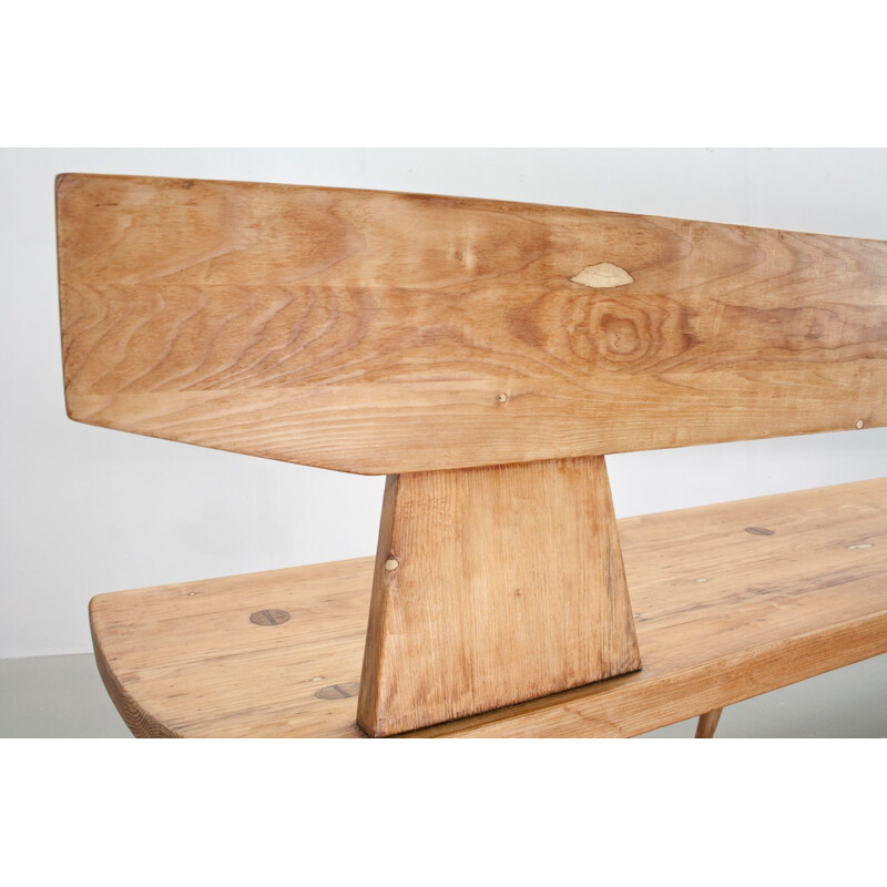 Vintage Jacob Kielland Brandt Bench in Pine for Christiansen, Handcrafted 1960s