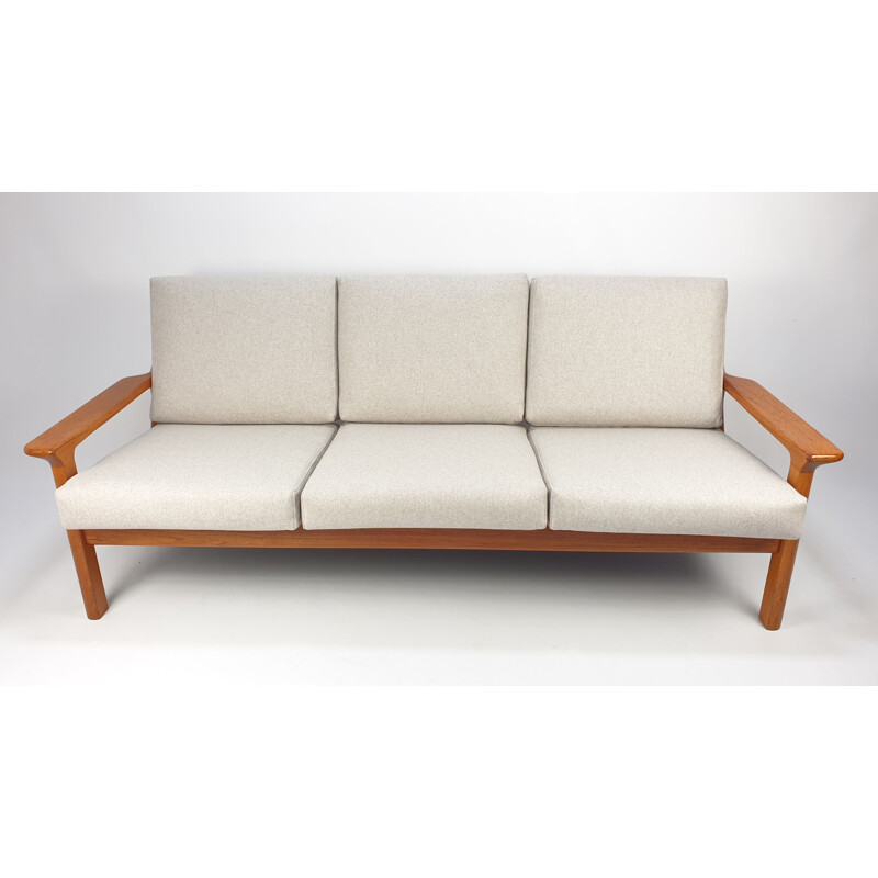 Vintage Teak Three-Seat Sofa by Juul Kristensen for Glostrup 1960s