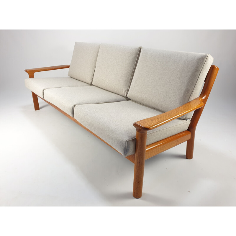 Vintage Teak Three-Seat Sofa by Juul Kristensen for Glostrup 1960s