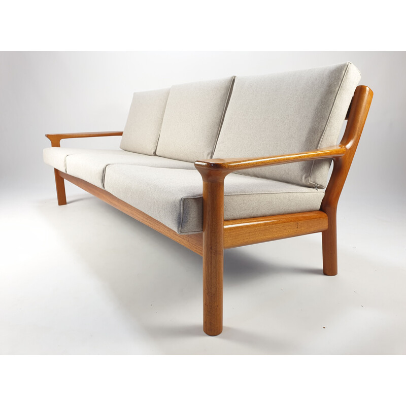 Vintage Teak Three-Seat Sofa by Juul Kristensen for Glostrup 1960s