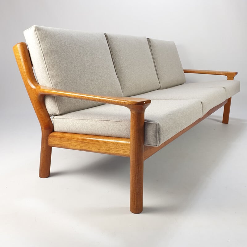 Vintage Teak Three-Seat Sofa by Juul Kristensen for Glostrup 1960s