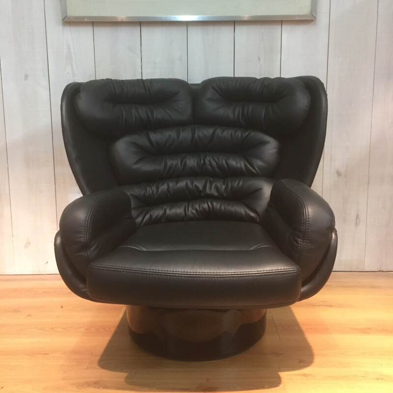 Comfort black "ELDA" armchair, Joe COLOMBO - 1970s