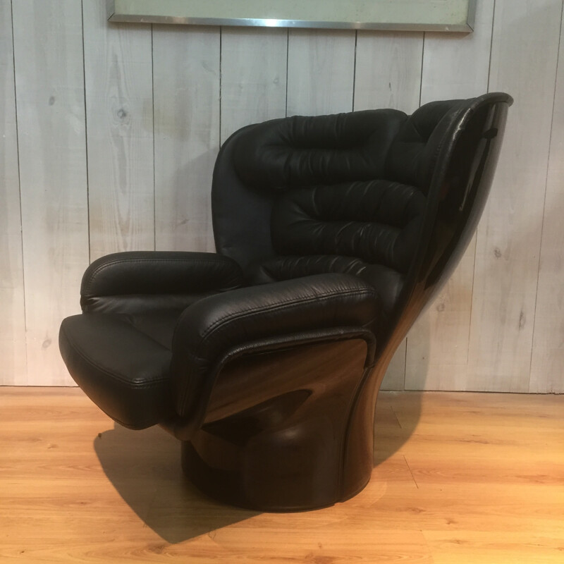 Comfort black "ELDA" armchair, Joe COLOMBO - 1970s
