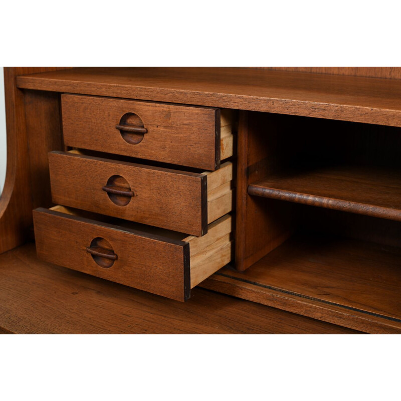 Vintage high Secretary  Dresser in Teak by Johannes Sorth Danish 1950s