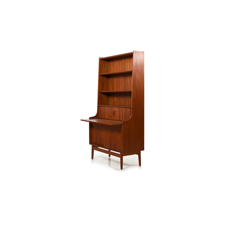 Vintage teak high secretary by Johannes Sorth Danish 1950s