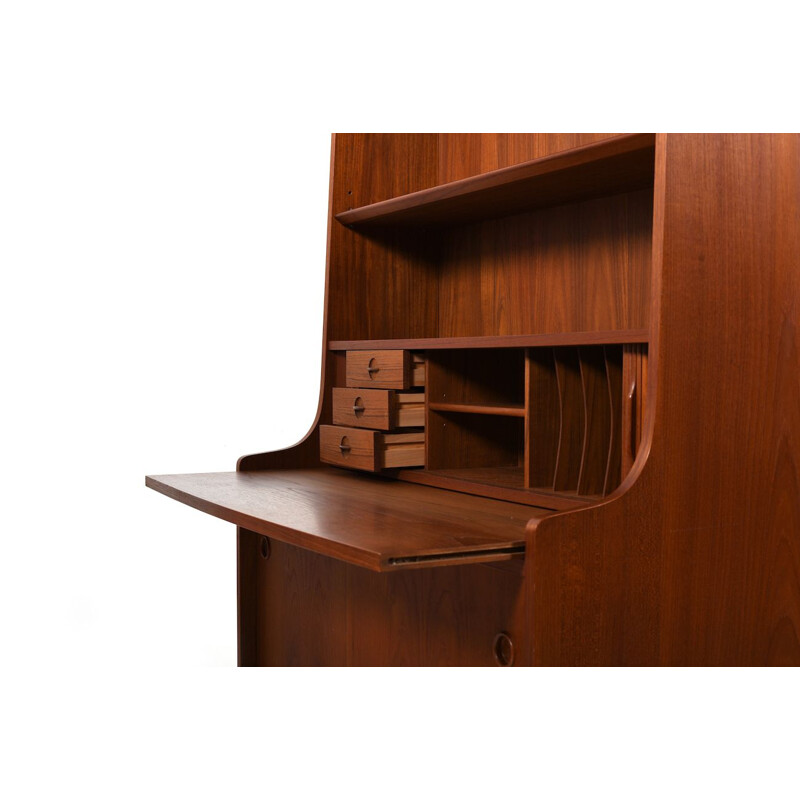 Vintage teak high secretary by Johannes Sorth Danish 1950s