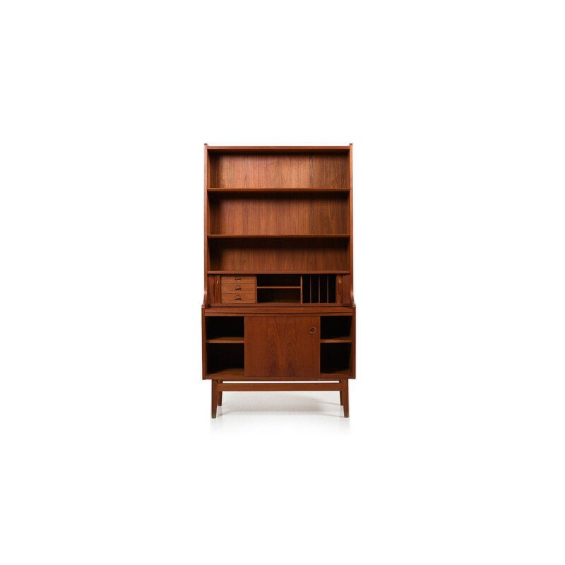 Vintage teak high secretary by Johannes Sorth Danish 1950s