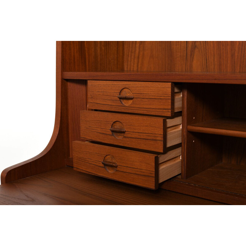 Vintage teak high secretary by Johannes Sorth Danish 1950s