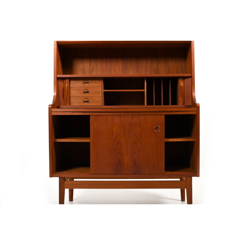 Vintage teak high secretary by Johannes Sorth Danish 1950s