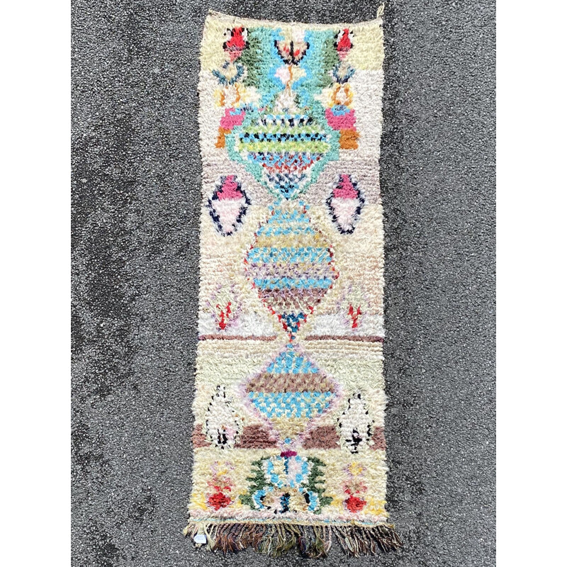 Vintage Berber Boucherouite carpet 