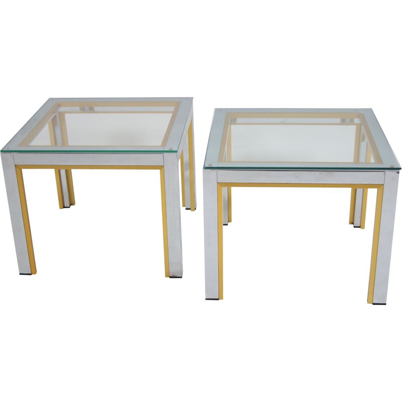 Pair of vintage Renato Zevi side tables set Italian