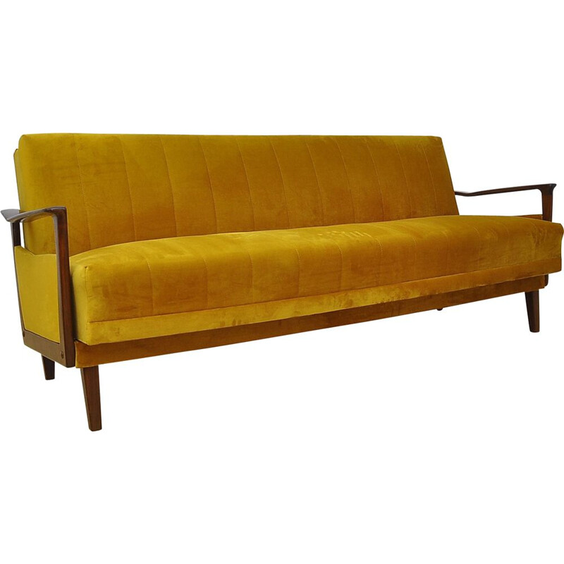 Mid-century velvet sofa daybed, 1960s