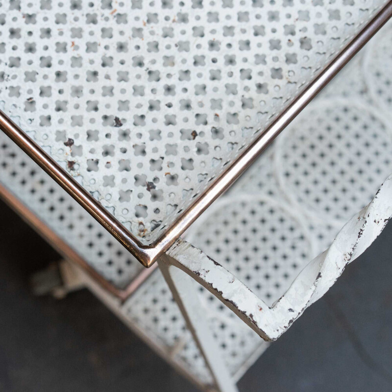 Vintage rolling brass serving table