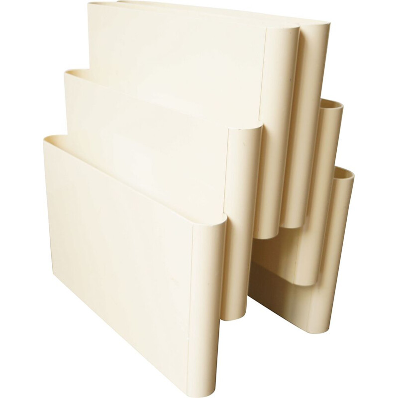 Porte-magazines Vintage blanc de Giotto Stoppino pour Kartell, 1971