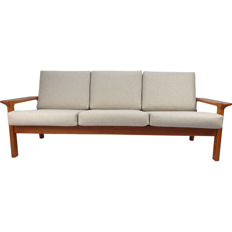 Vintage Teak Three-Seat Sofa by Juul Kristensen for Glostrup 1960s